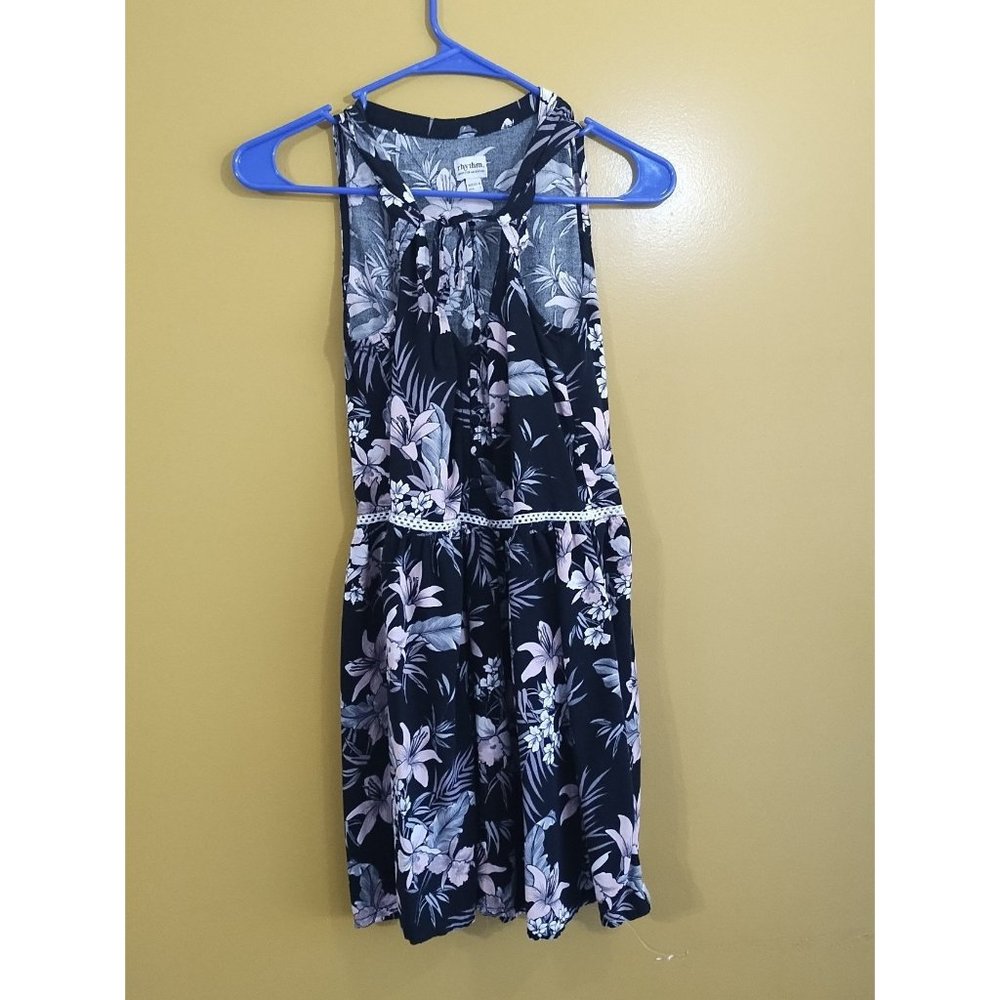 Rythm Sleeveless Rayon Floral Fit & Flare Mini Dress S Y2K Boho Cottage